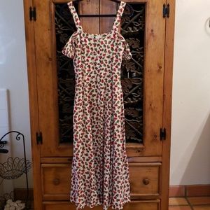 90's Vintage cherry print dress